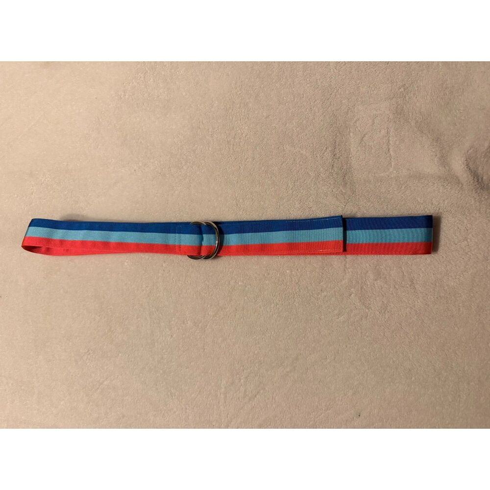 Vineyard Vines Martha's Vineyard Striped D-Ring Belt Red Blue